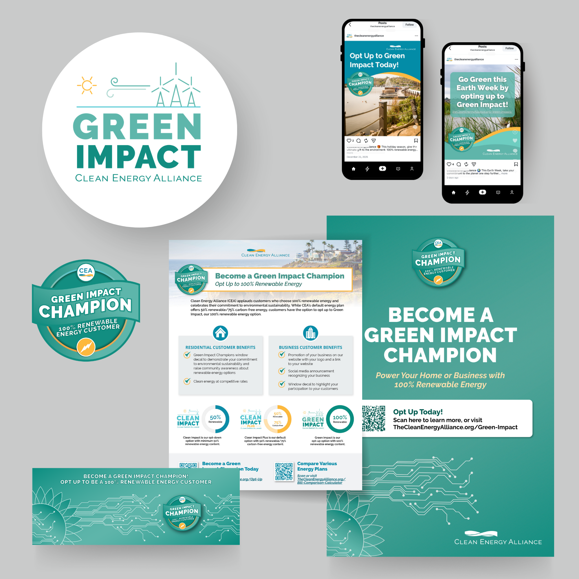 CEA Green Impact branding and marketing campaign assets.
